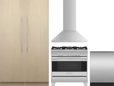 5 Piece Package Includes Refrigerator, Freezer, Range, Hood And Dishwasher